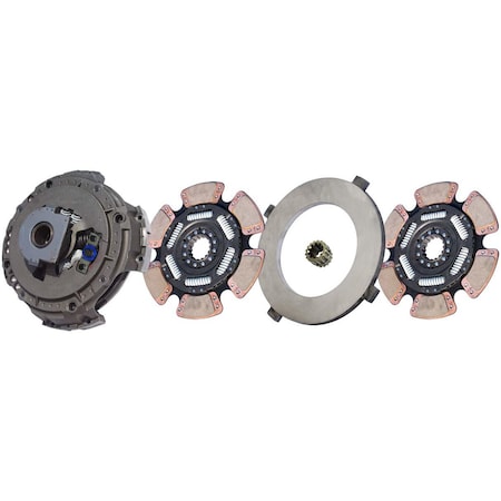 Illinois Auto 15-1/2in. x 2in. Easy Effort Clutch, Two-Plate, 6-Paddle / 6-Spring, 4000 Plate Load / 2050 NMU898-147-6